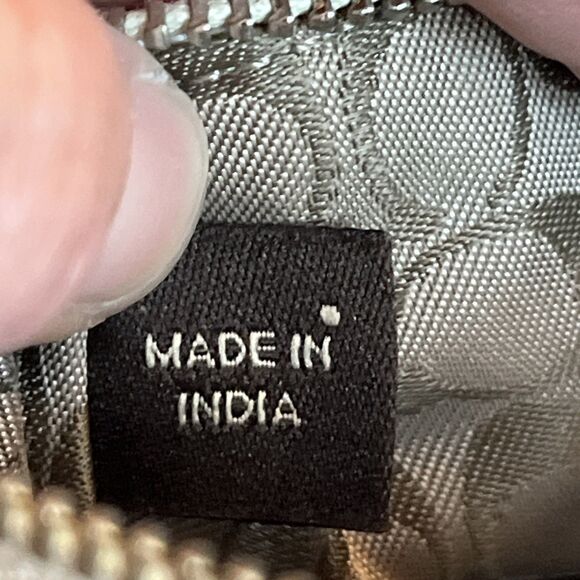 Coach wristlet Zip Leather Handled Wristlet Wallet Clutch White Cream Ivory VTG - Picture 6 of 7